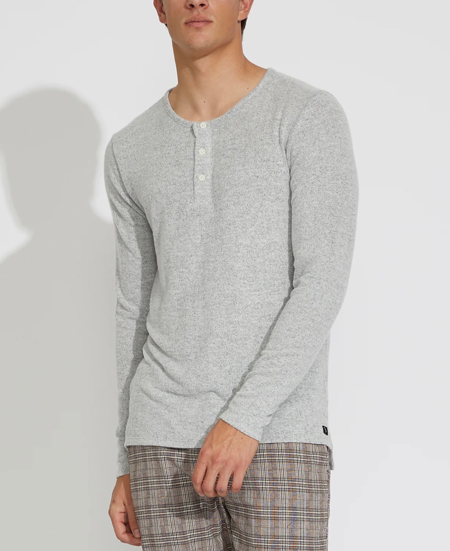Hogan Crewneck Henley (Heather Light Gray)
