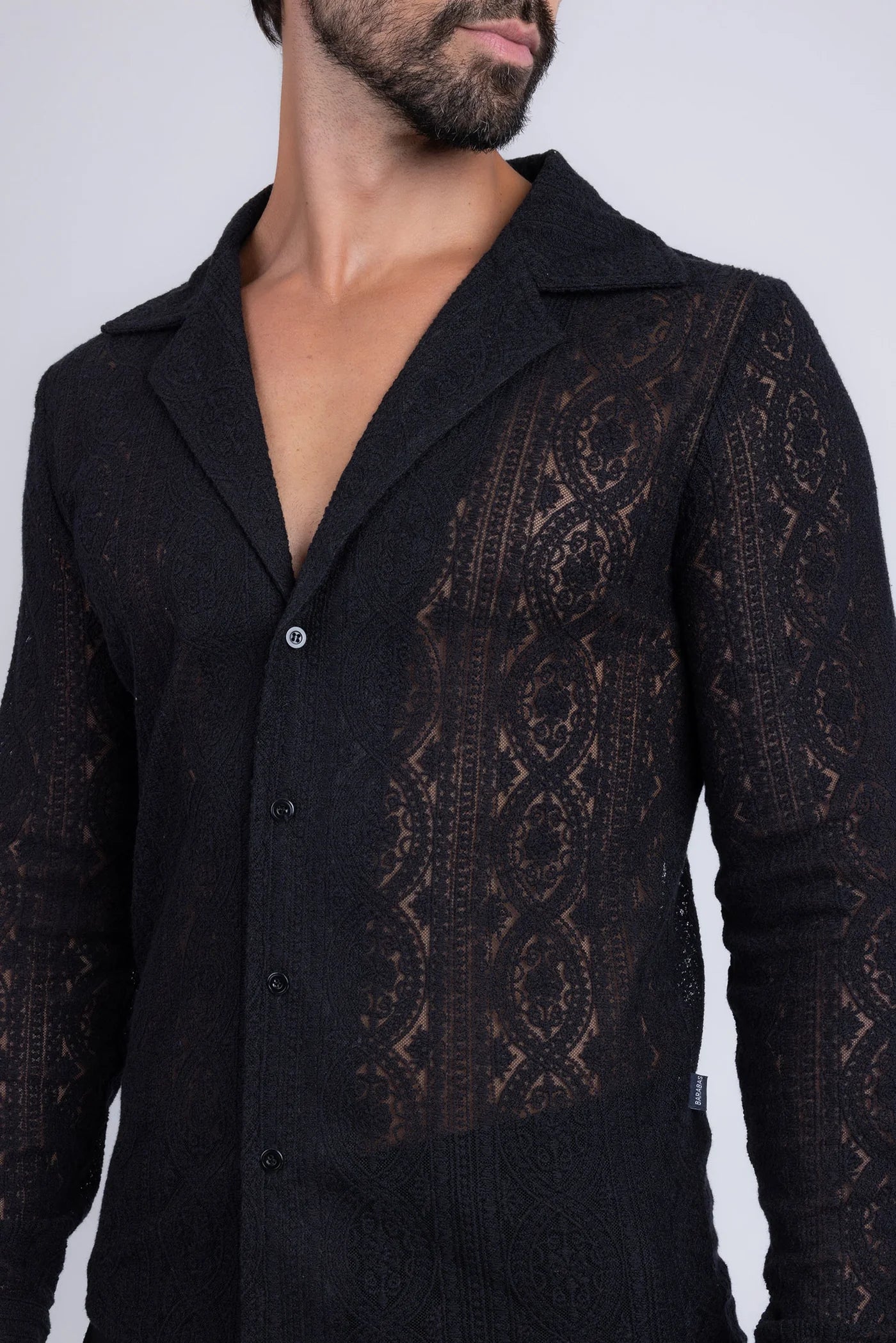 Janeiro Embroidered Long Sleeve Shirt Black