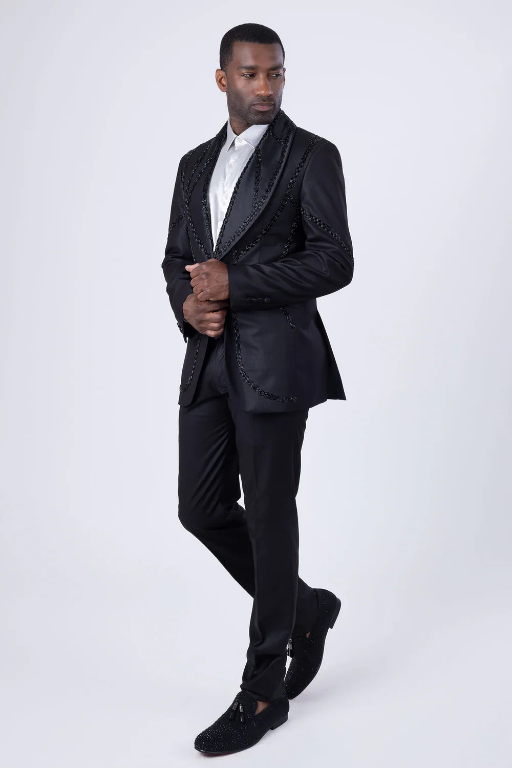 Driftbloom Beaded Blazer Black/Black