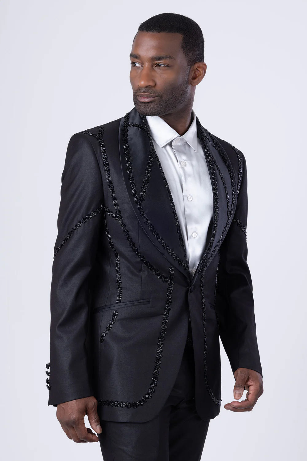 Driftbloom Beaded Blazer Black/Black