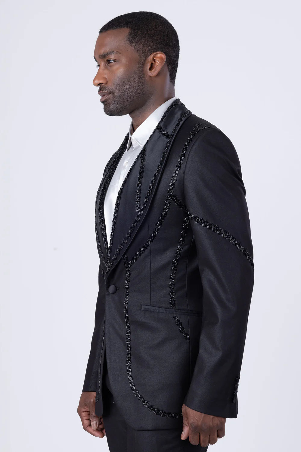 Driftbloom Beaded Blazer Black/Black