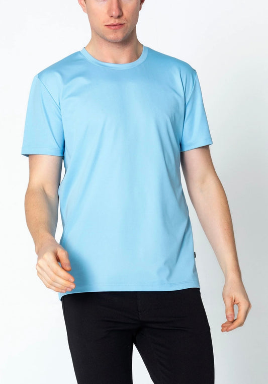 Crew Neck Fitted T-Shirt Blue