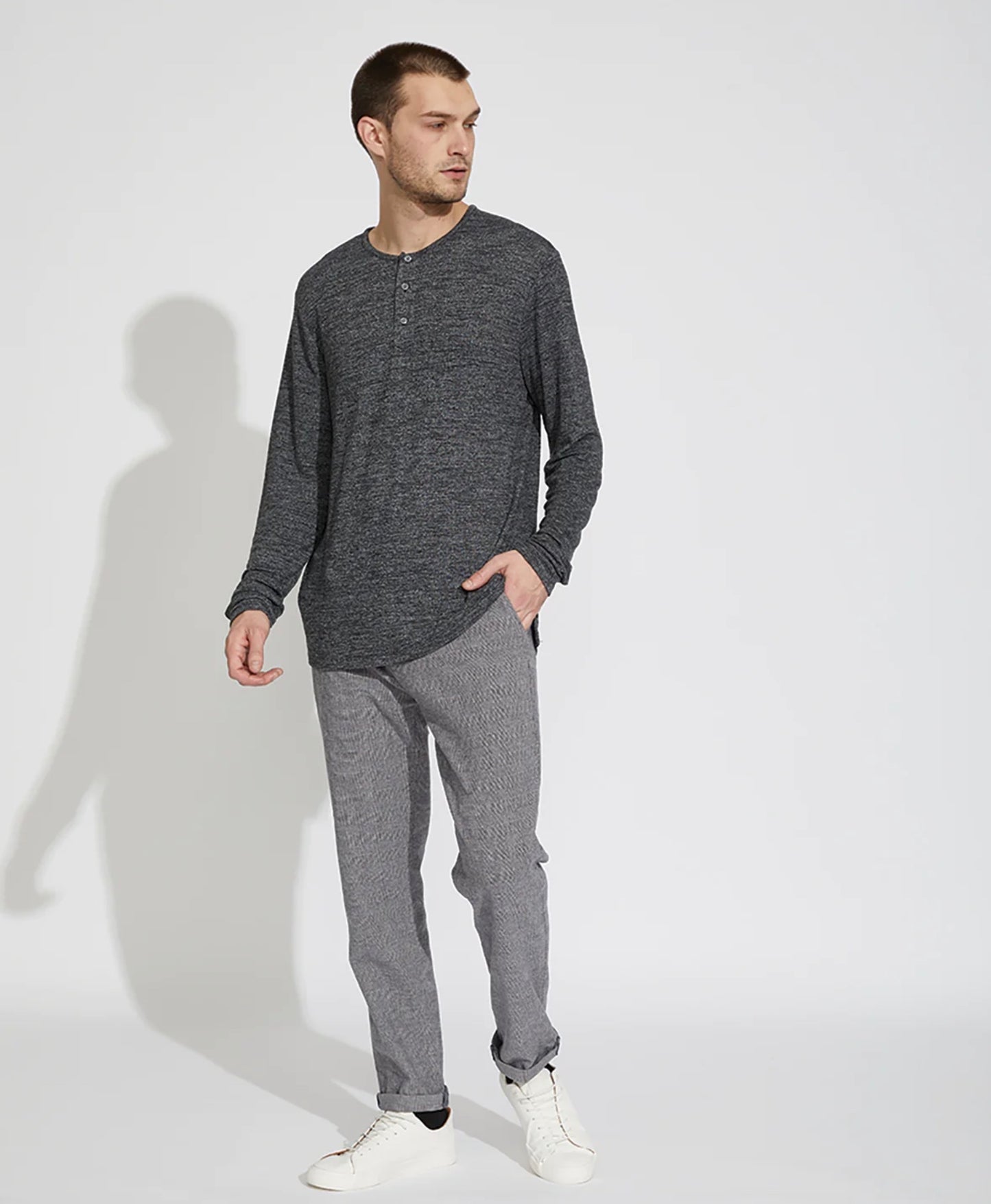 Hogan Crewneck Henley Dark Charcoal