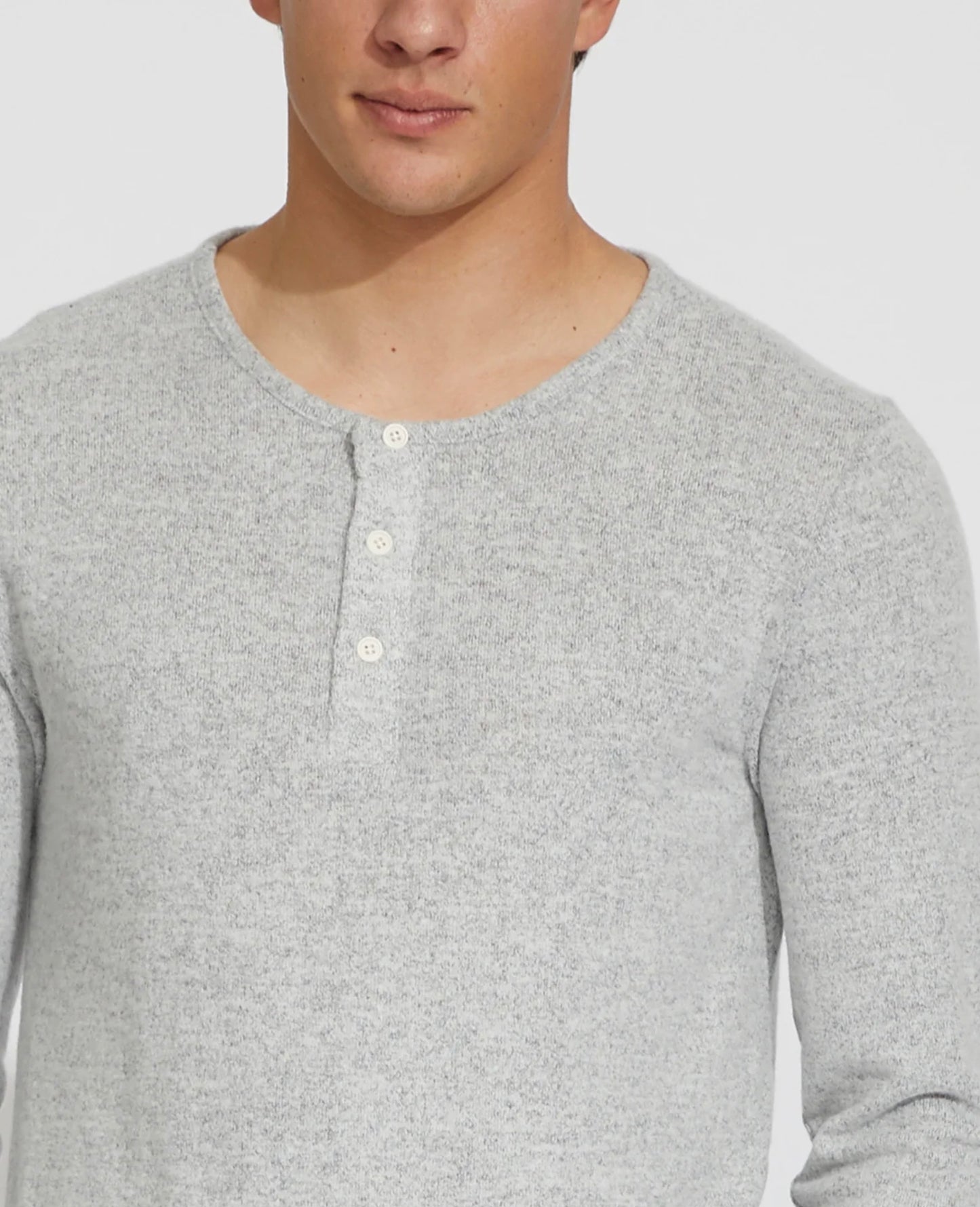 Hogan Crewneck Henley (Heather Light Gray)