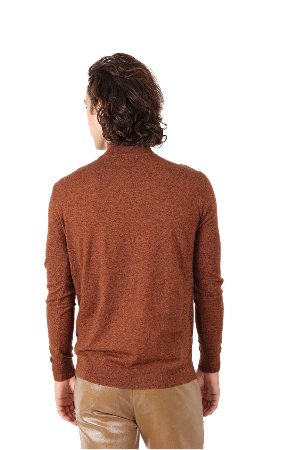 Mock Neck Sweater Rust Black