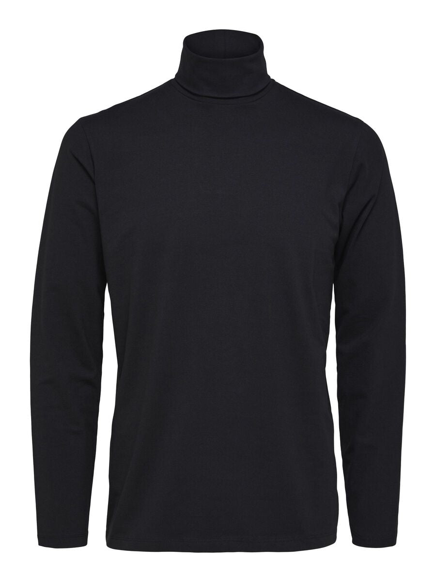 Roll Neck Tee Black