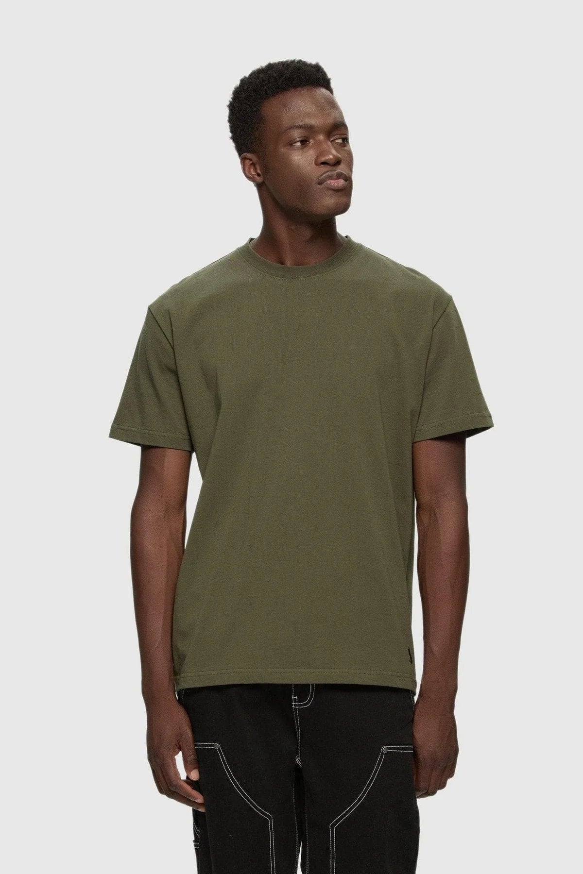 Heavyweight Slub Hi-Lo Tee Olive