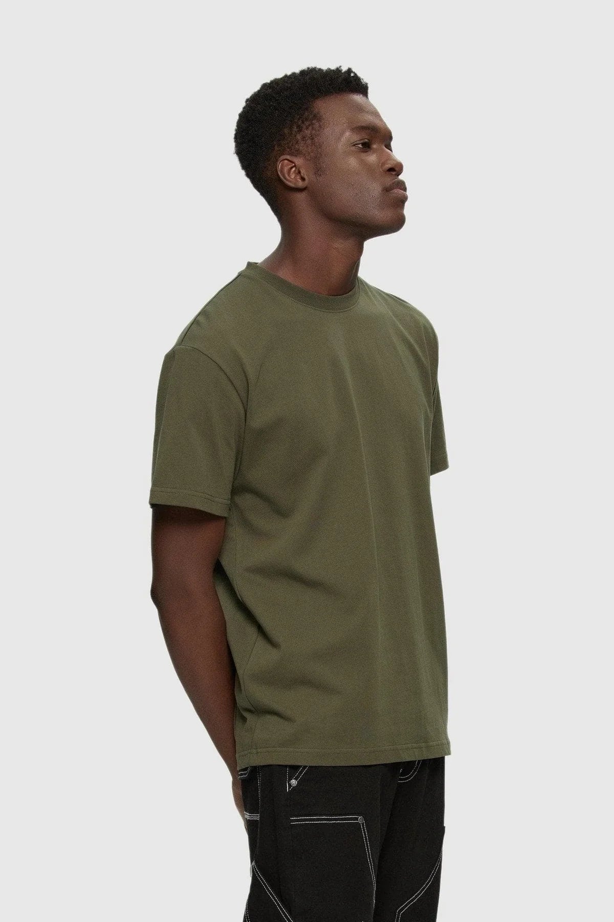 Heavyweight Slub Hi-Lo Tee Olive