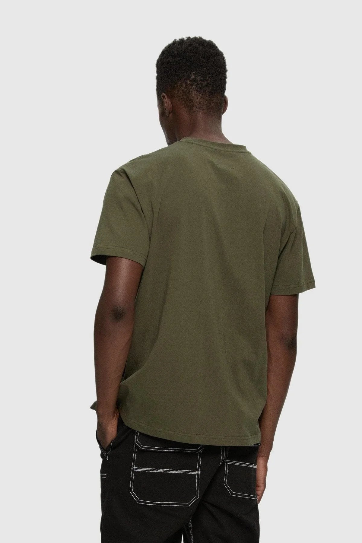 Heavyweight Slub Hi-Lo Tee Olive