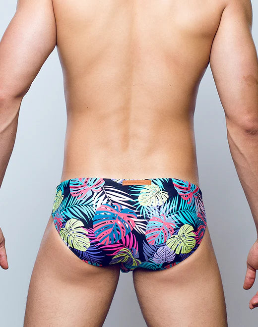 V10 Print Swimwear - Monstera Black