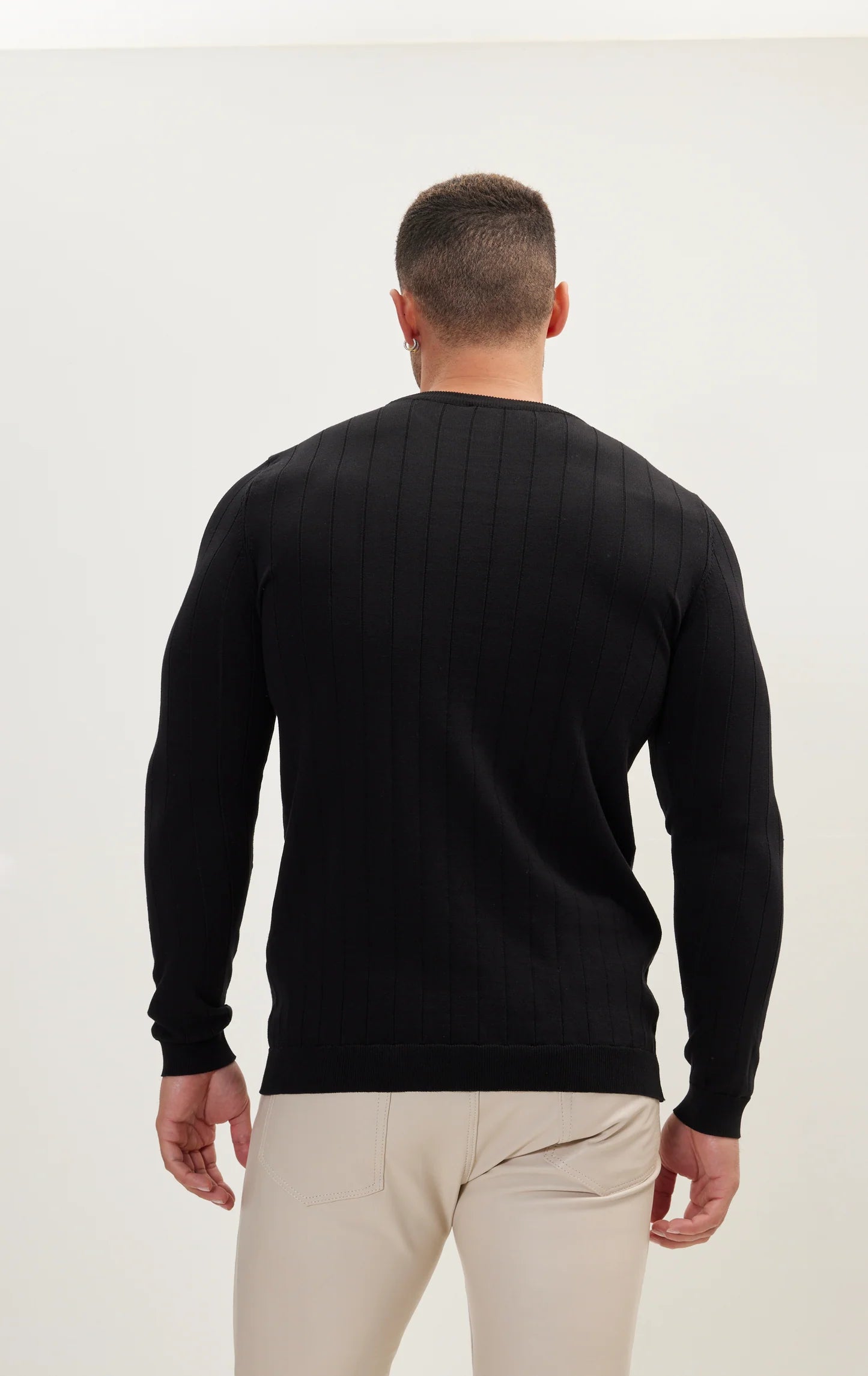 Stripe Knit Sweater Black