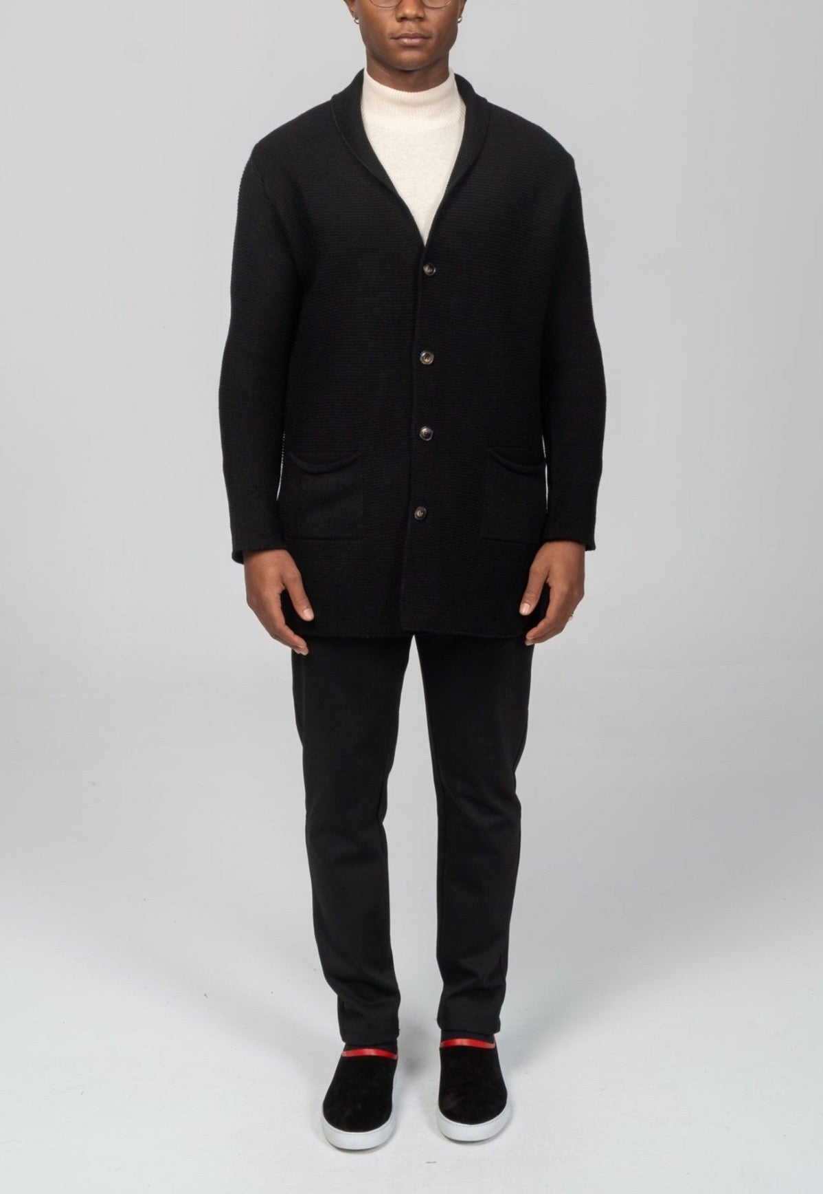 Shawl Lapel Cardigan Black