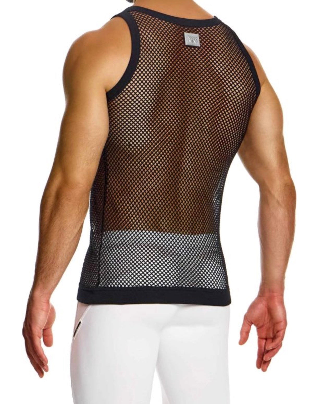 Mesh Through Tank Top Black