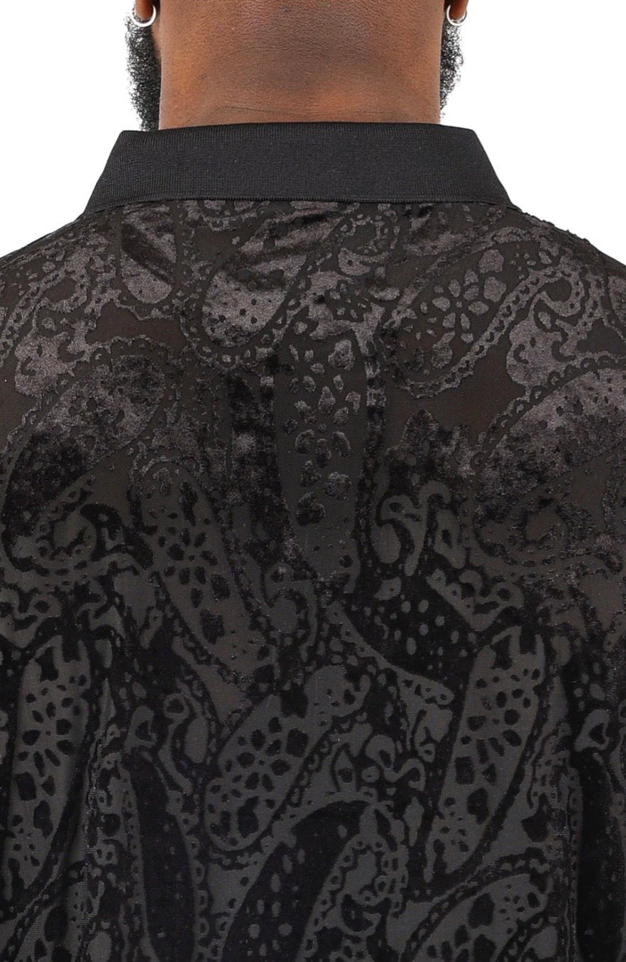 Paisley Polo T-Shirt Black