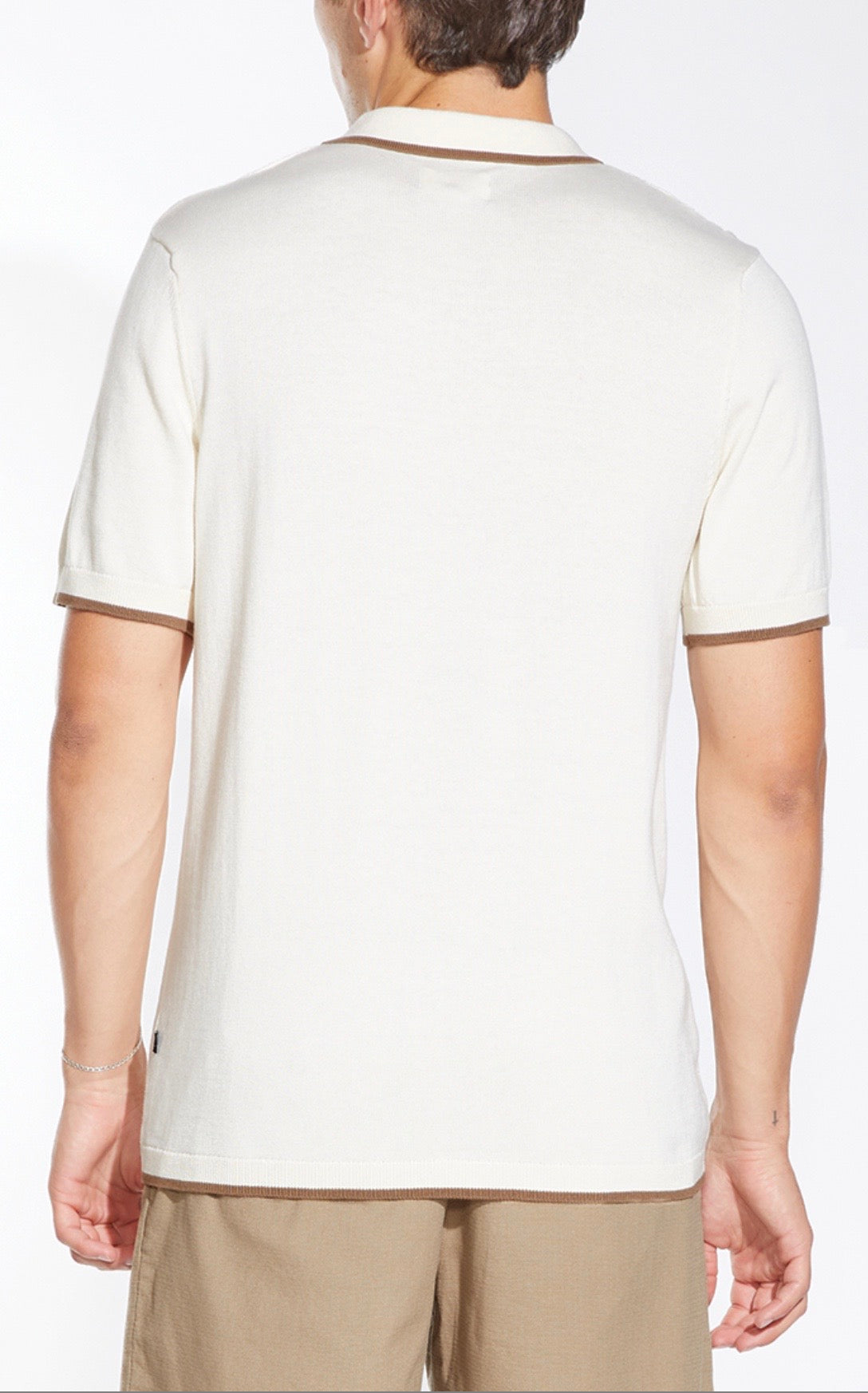 Full Placket Sweater Resort Shirt Cream