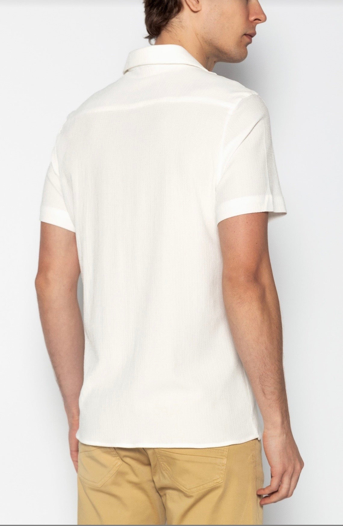 Lightweight Solid Camp Shirt Off White