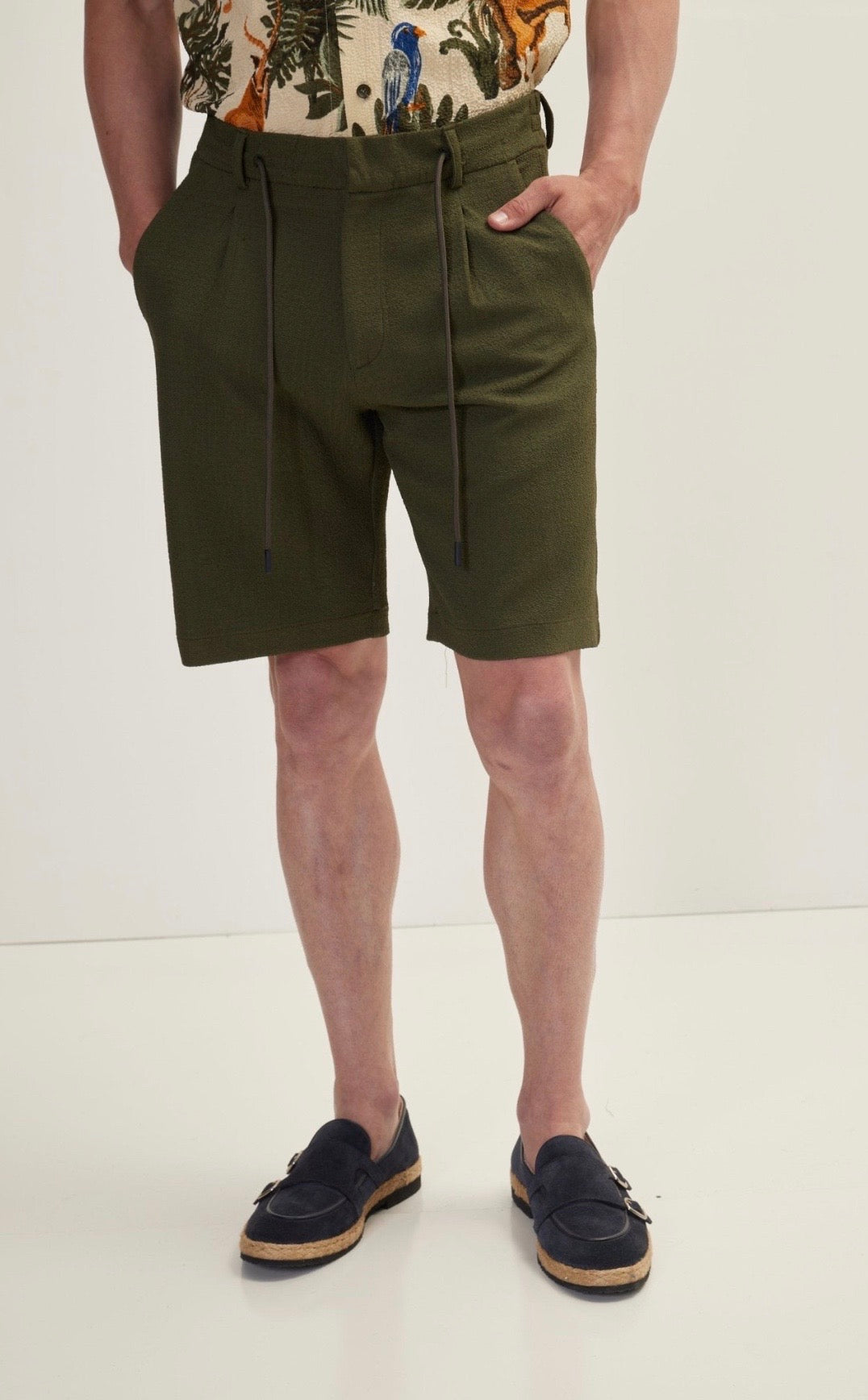Waffle Dress Short Green