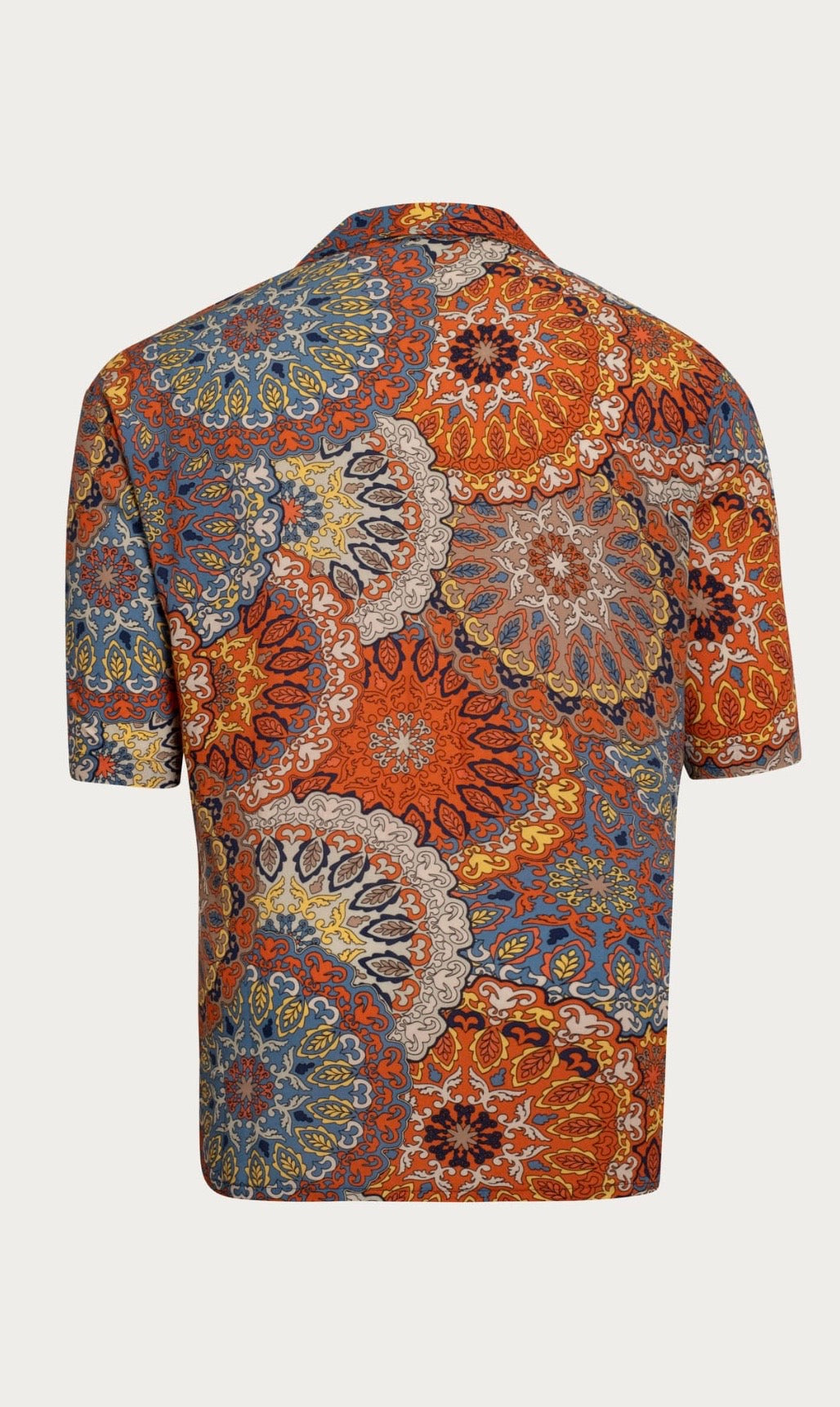 Floral Pattern Oversized Shirt Orange