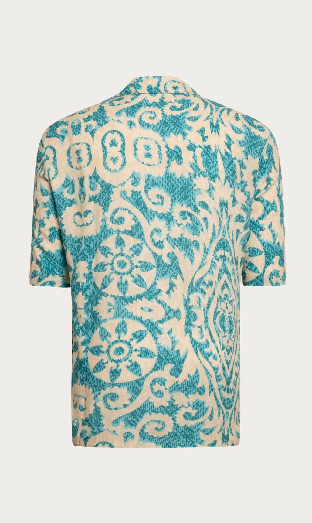 Floral Pattern Oversized Shirt Blue