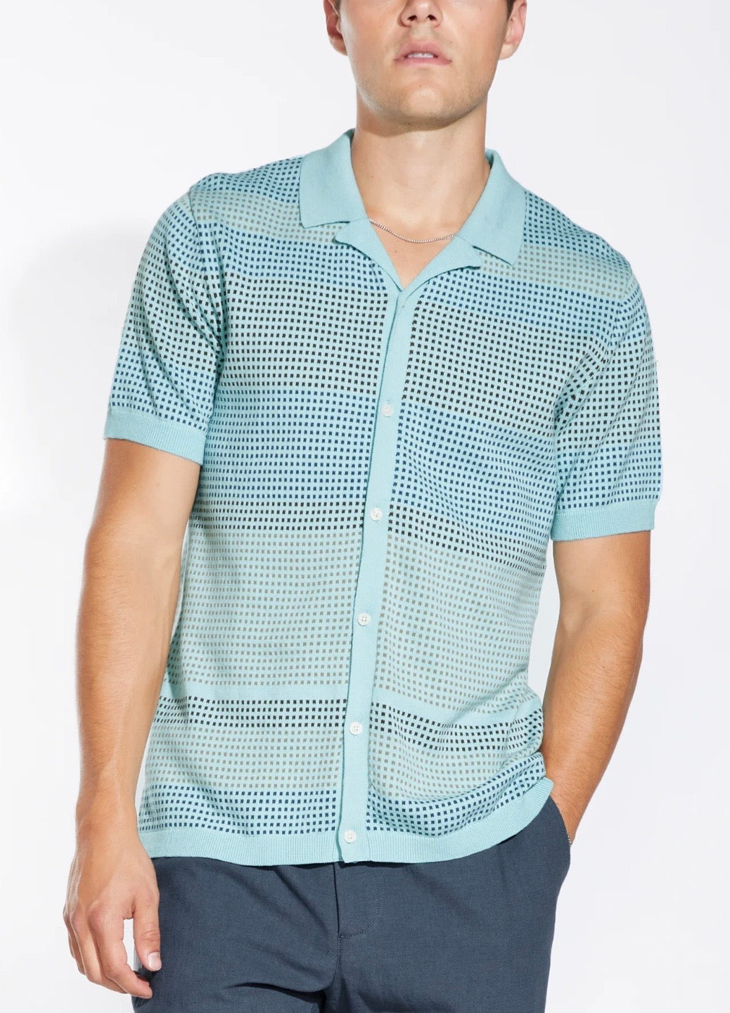 Full Placket Resort Shirt Aqua