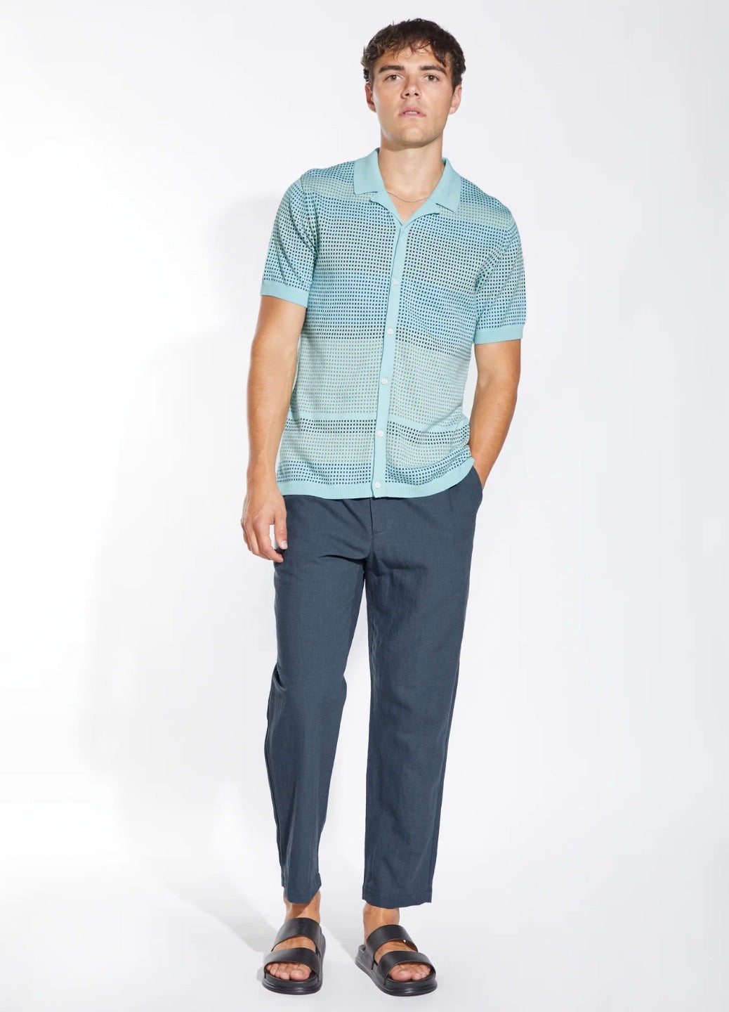 Full Placket Resort Shirt Aqua