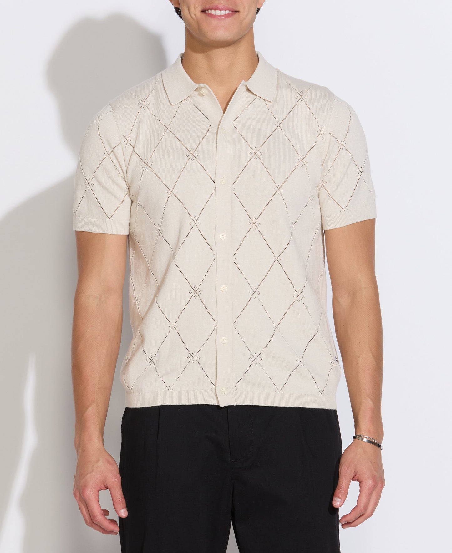 ALEPPO | full placket sweater polo | stone