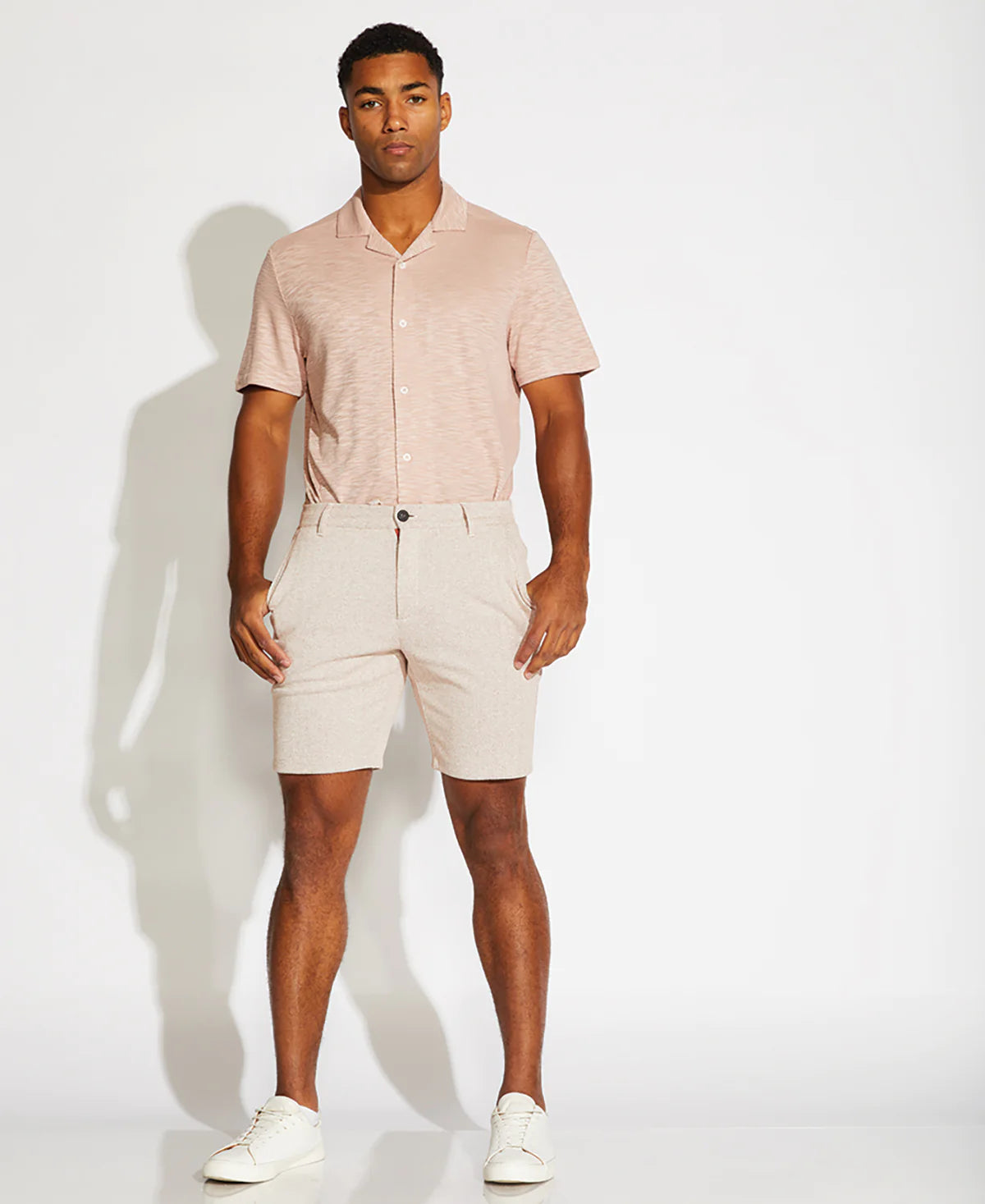 Blake Herringbone Knit Shorts | Cinnamon
