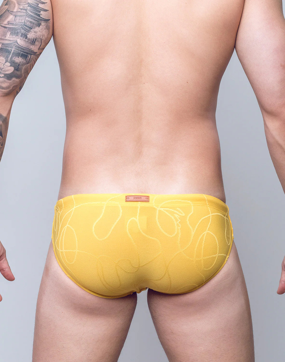 V10 Textured Swim Brief Ripple Yellow