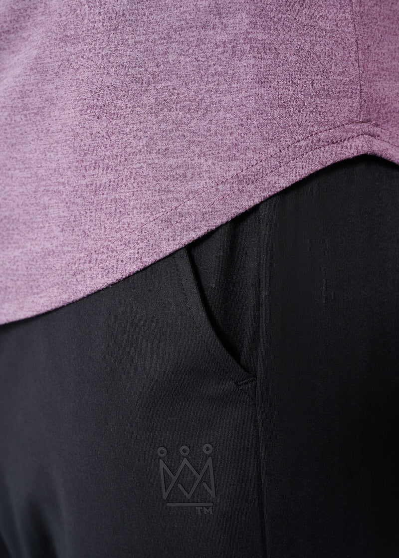 Curved Hem T-Shirt Heather Plum