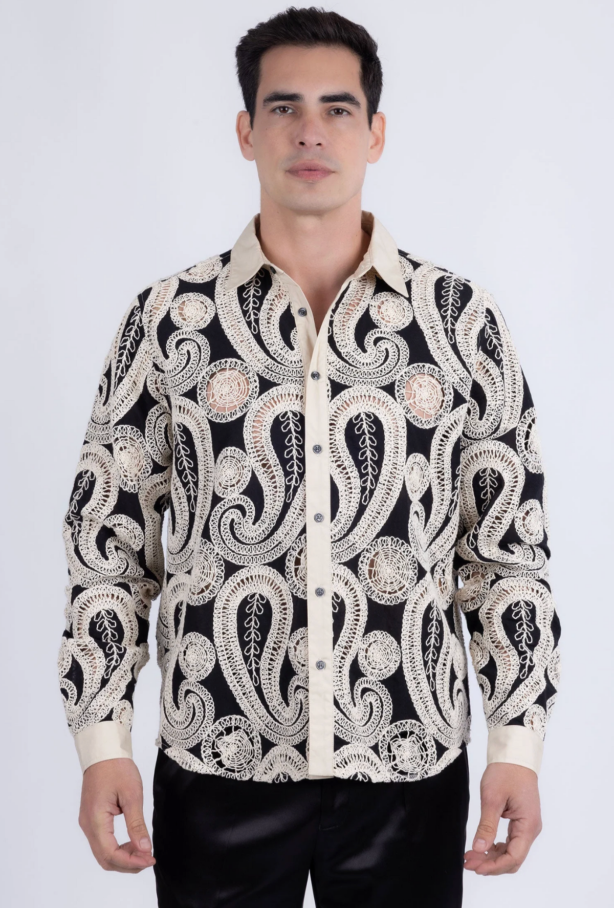 Lorenzo Embroidery Paisley Long Sleeve Shirt