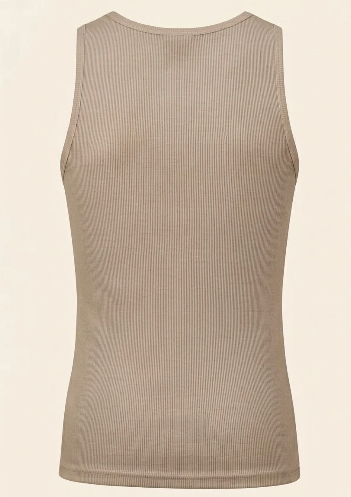 Ribbed Elastic Cotton Tank Top