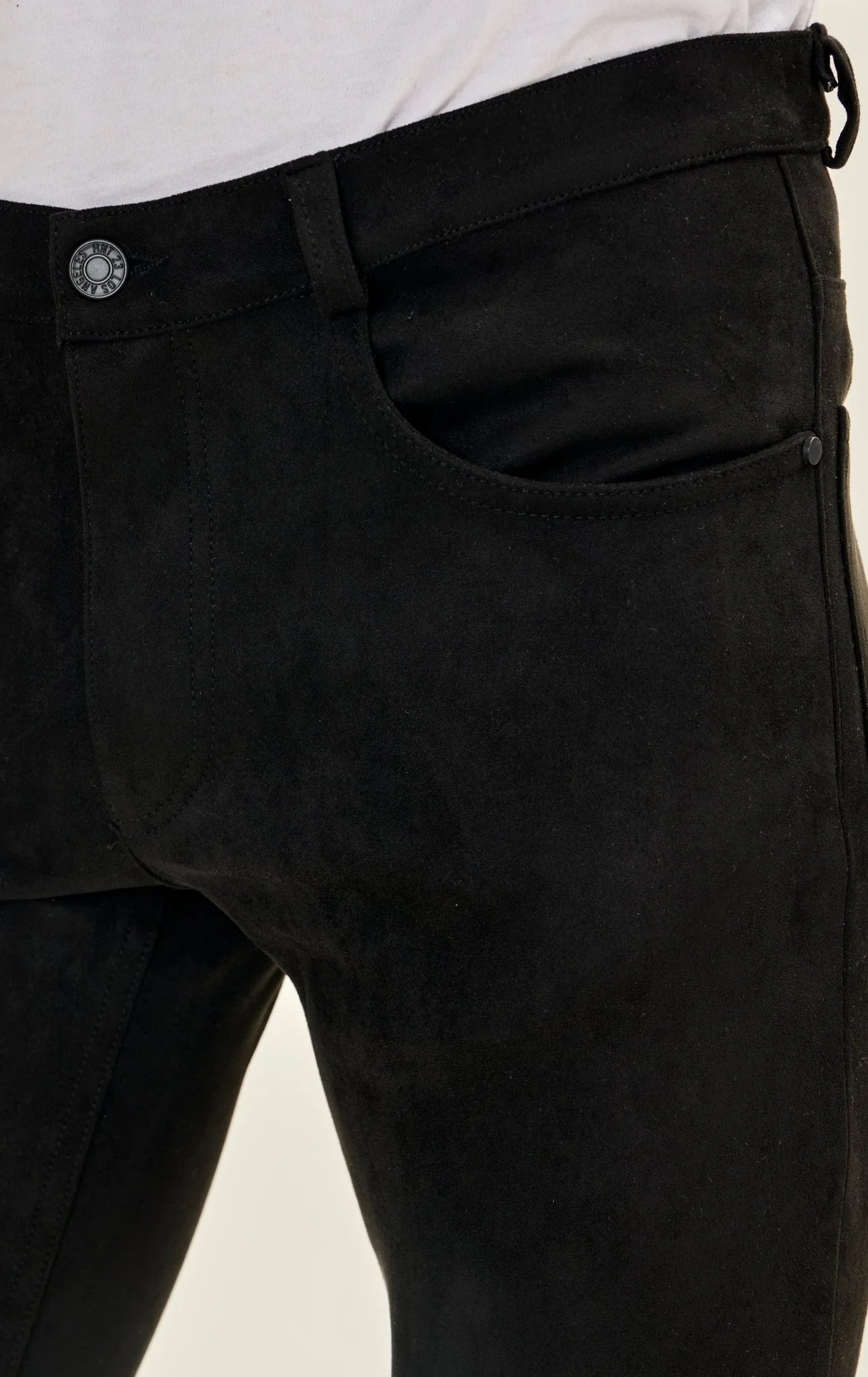 Tapered Microsuede Slim Pants Black