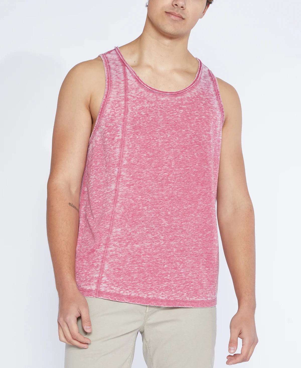 Men’s Knit Burnout Tank Red Medium
