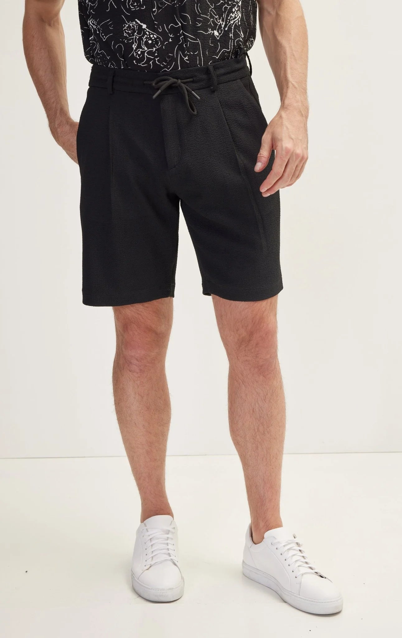 Waffle Dress Shorts Black
