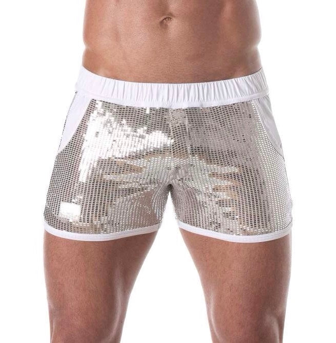 Silver Glitter Shorts