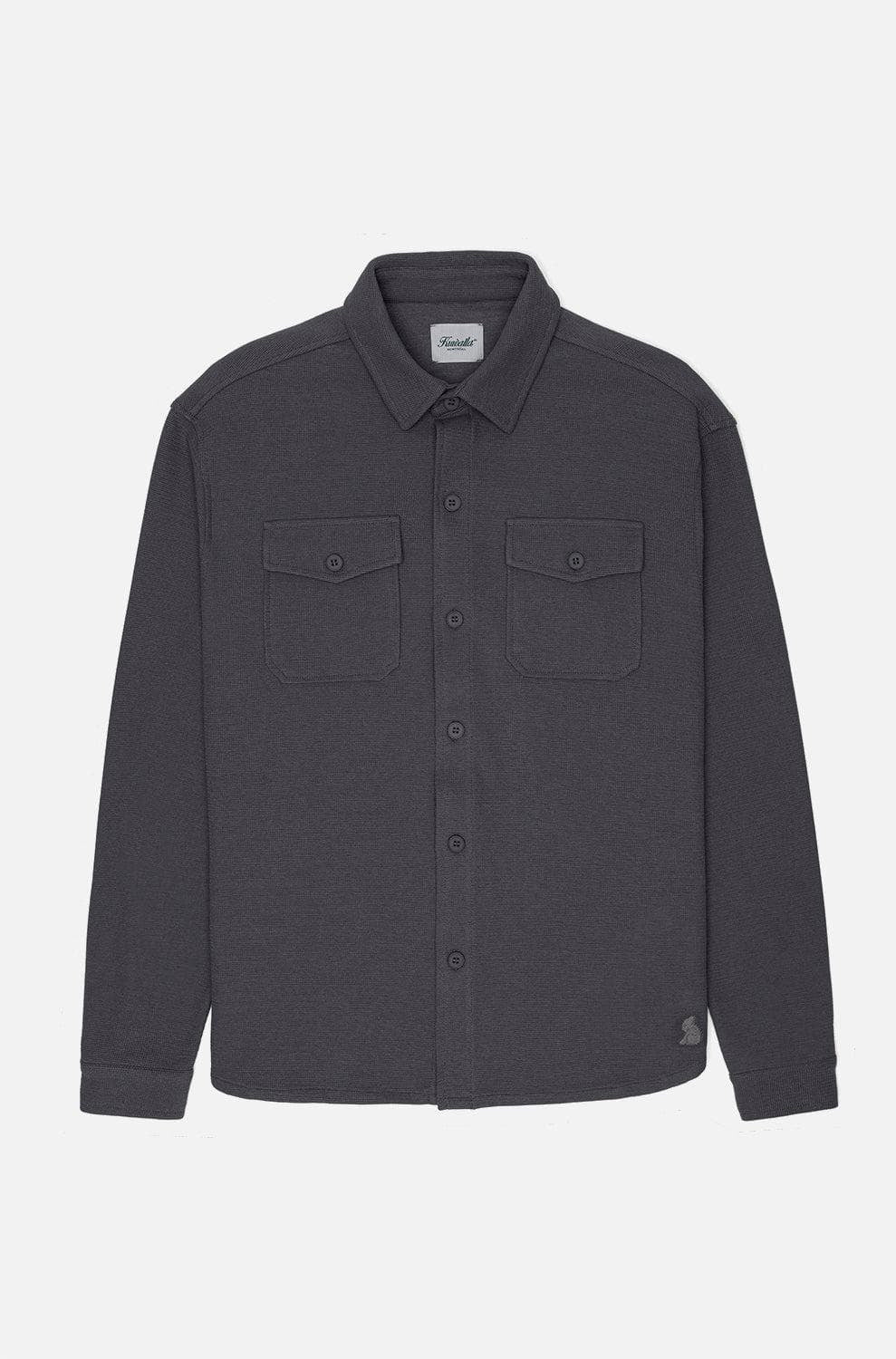 Thermal Button Down Shirt Charcoal