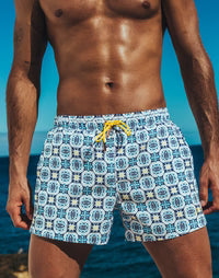 Printed Byron Shorts - Mykonos
