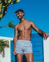 Printed Byron Shorts - Mykonos