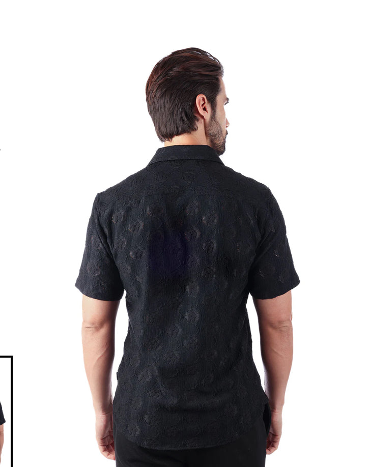 Elegant Fade Short Sleeve Shirt Black