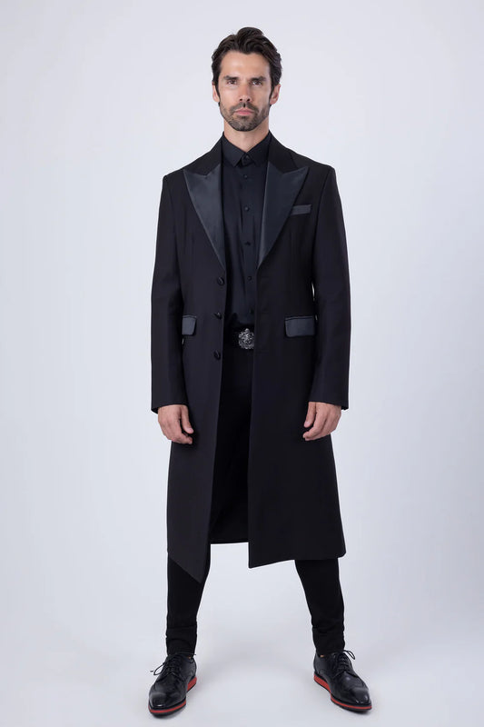 Fabledrobe Solid Long Coat Black