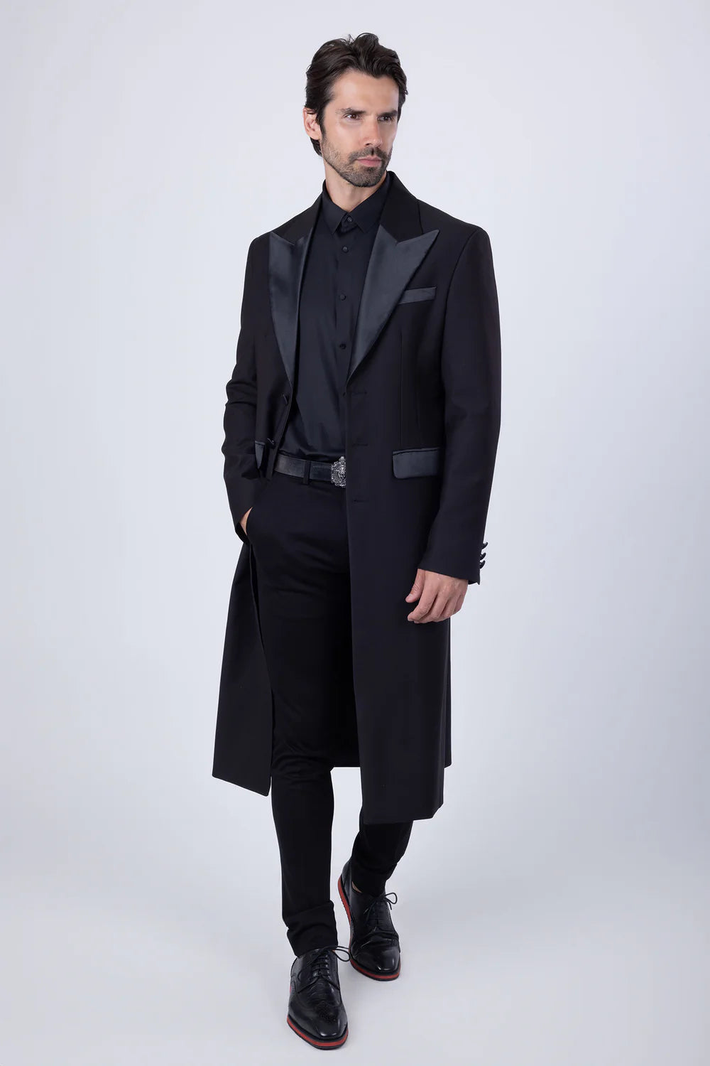 Fabledrobe Solid Long Coat Black