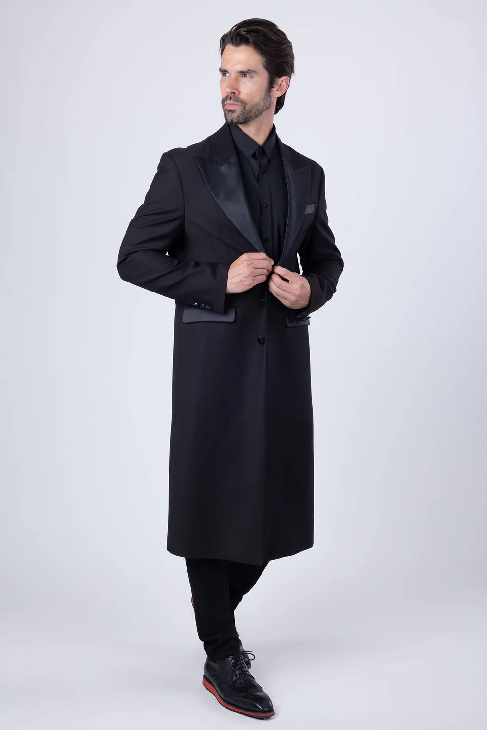 Fabledrobe Solid Long Coat Black