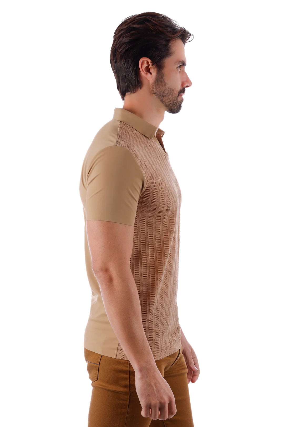 Solid Bandwagon Polo Shirt Khaki