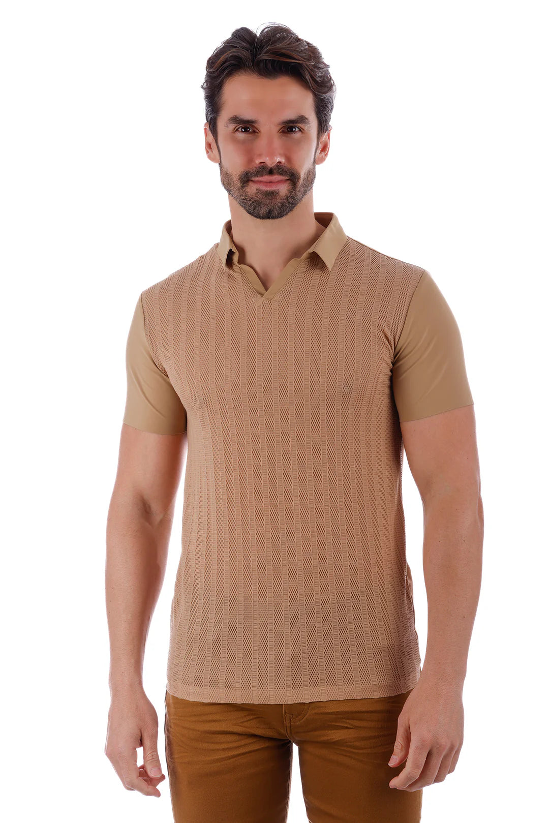 Solid Bandwagon Polo Shirt Khaki