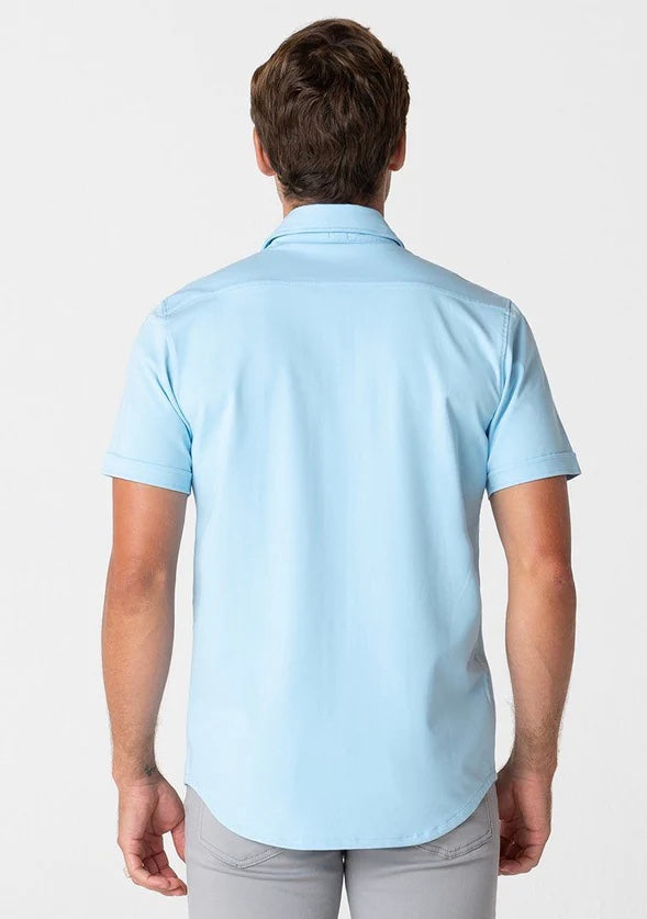 Short Sleeve Polished Shirt Light Blue