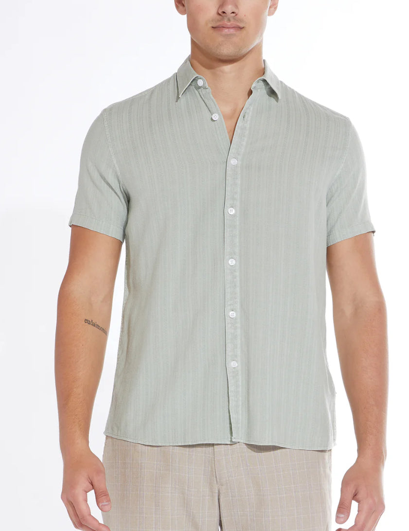 Pueblo Jacquard Stripe Woven Shirt Sage