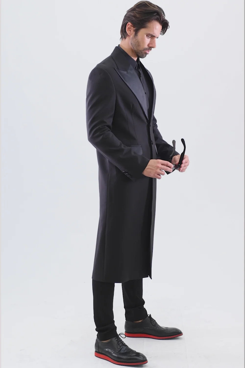 Fabledrobe Solid Long Coat Black