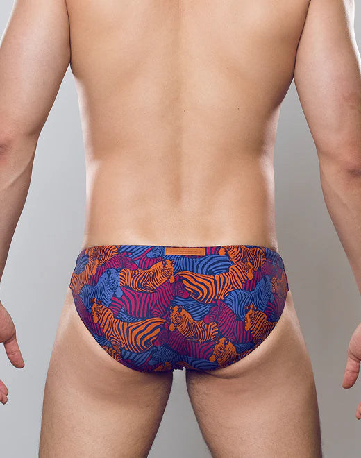 V20 Print Swim Brief Stallion Navy