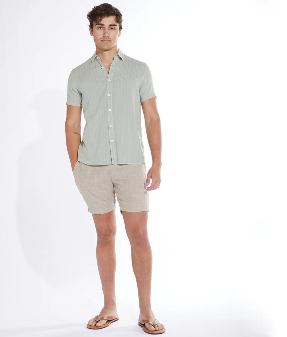 Pueblo Jacquard Stripe Woven Shirt Sage