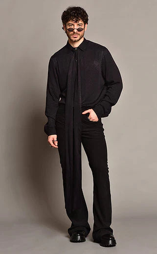 Black Corduroy Flared Pants